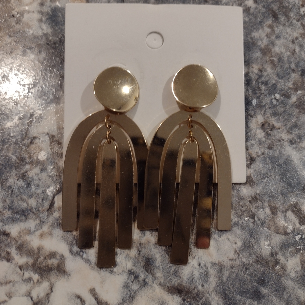Gold Statement Dangle Earrings